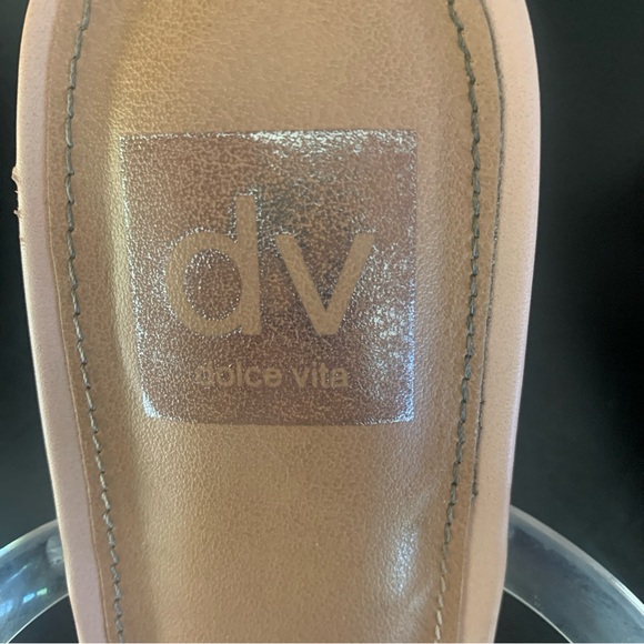 Dolce Vita Merrick Clear Strap Sandal Size 8.5 Cylinder Dress Heel Blush Pink - Picture 2 of 7